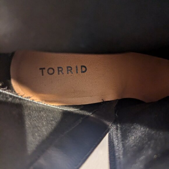 TORRID Metallic Leopard Print Booties 10WW Extra Wide Chunky Platform Heel Black - Picture 3 of 9